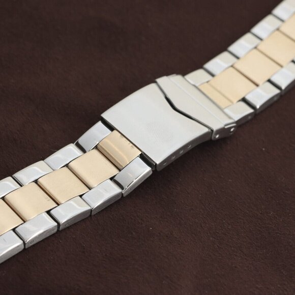 Hadley-Roma 18mm-22mm TwoTone Oyster Style Men's Watch Bracelet/Band, MB5707T - Picture 1 of 4